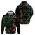 Hawaiian Green Kakau Art Tattoo-Ohia Lehua and Taro Leaves Zip Hoodie