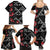 Hawaiian White Kakau Art Tattoo-Ohia Lehua and Taro Leaves Family Matching Summer Maxi Dress and Hawaiian Shirt