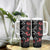 Hawaiian White Kakau Art Tattoo-Ohia Lehua and Taro Leaves Tumbler With Handle