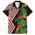 Aotearoa Tukutuku Motif Family Matching Long Sleeve Bodycon Dress and Hawaiian Shirt Pohutukawa and Fern Leaves