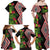 Aotearoa Tukutuku Motif Family Matching Off Shoulder Maxi Dress and Hawaiian Shirt Pohutukawa and Fern Leaves