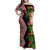 Aotearoa Tukutuku Motif Family Matching Off Shoulder Maxi Dress and Hawaiian Shirt Pohutukawa and Fern Leaves