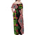 Aotearoa Tukutuku Motif Family Matching Off Shoulder Maxi Dress and Hawaiian Shirt Pohutukawa and Fern Leaves