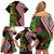 Aotearoa Tukutuku Motif Family Matching Off Shoulder Short Dress and Hawaiian Shirt Pohutukawa and Fern Leaves