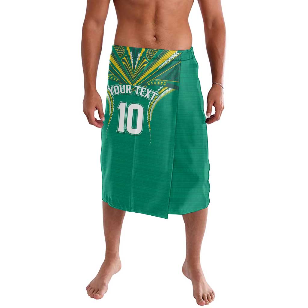 Custom Cook Islands Rugby Lavalava Tatau Art Sport Style Green Color LT03 Green - Polynesian Pride