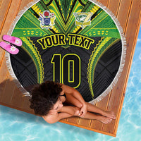 Custom Cook Islands Rugby Beach Blanket Tatau Art Sport Style Black Color LT03 - Polynesian Pride