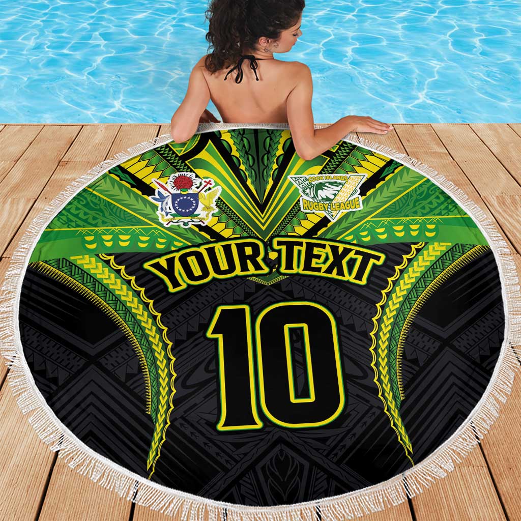 Custom Cook Islands Rugby Beach Blanket Tatau Art Sport Style Black Color LT03 - Polynesian Pride