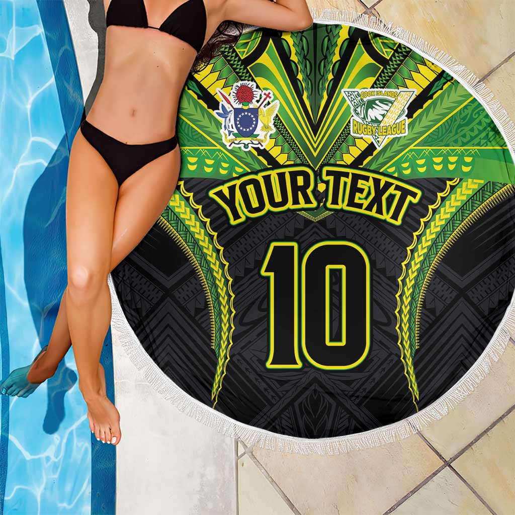 Custom Cook Islands Rugby Beach Blanket Tatau Art Sport Style Black Color LT03 - Polynesian Pride