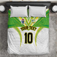 Custom Cook Islands Rugby Bedding Set Tatau Art Sport Style White Color LT03 White - Polynesian Pride