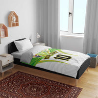 Custom Cook Islands Rugby Bedding Set Tatau Art Sport Style White Color LT03 - Polynesian Pride