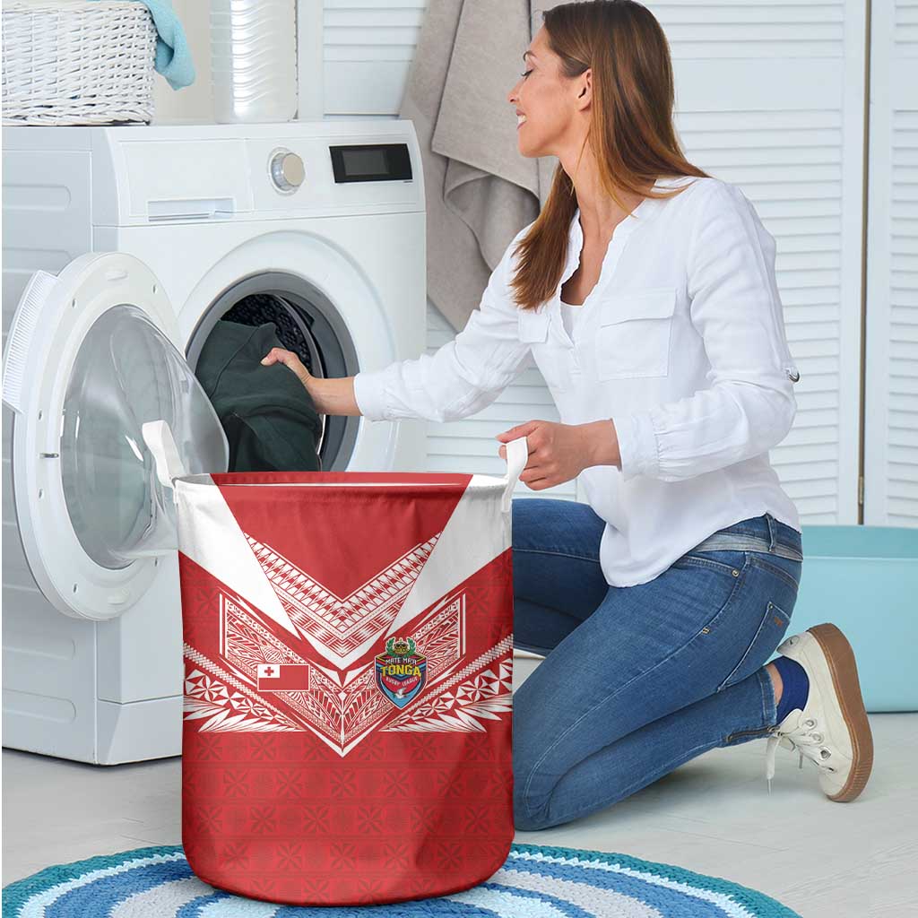 Tonga Rugby Laundry Basket Ngatu Motifs and Pacific Patterns LT03 - Polynesian Pride
