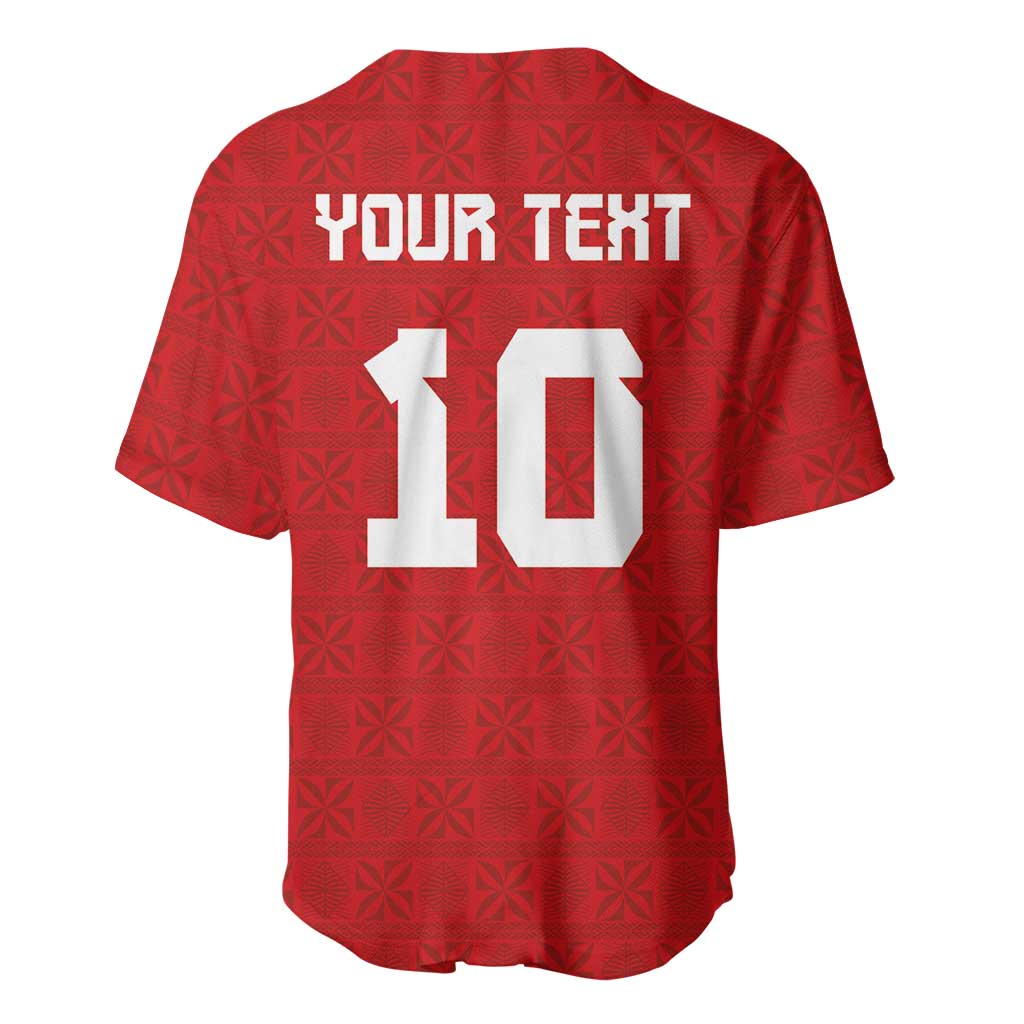 Custom Tonga Rugby Baseball Jersey Ngatu Motifs and Pacific Patterns LT03 - Polynesian Pride
