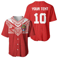 Custom Tonga Rugby Baseball Jersey Ngatu Motifs and Pacific Patterns LT03 - Polynesian Pride