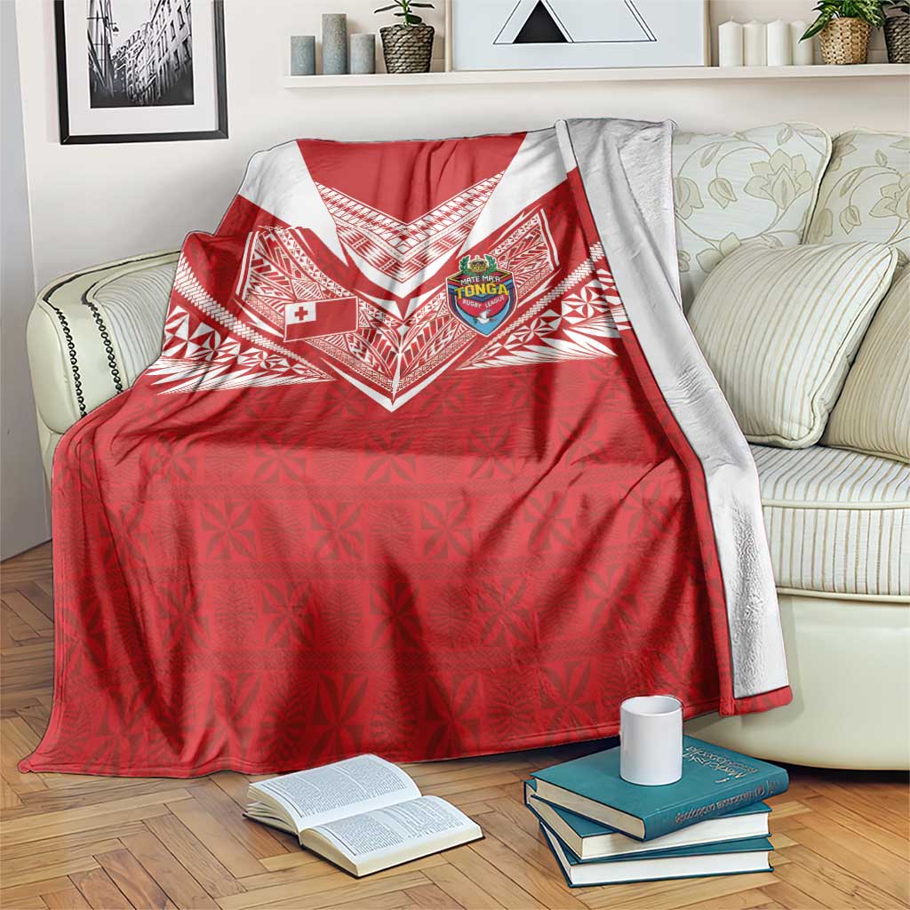 Tonga Rugby Blanket Ngatu Motifs and Pacific Patterns LT03 Red - Polynesian Pride