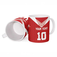 Custom Tonga Rugby Ceramic Mug Ngatu Motifs and Pacific Patterns LT03 - Polynesian Pride