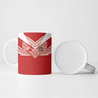 Custom Tonga Rugby Ceramic Mug Ngatu Motifs and Pacific Patterns LT03 - Polynesian Pride