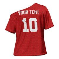Custom Tonga Rugby Cross Shoulder Shirt Ngatu Motifs and Pacific Patterns LT03 - Polynesian Pride
