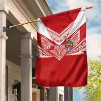 Tonga Rugby Garden Flag Ngatu Motifs and Pacific Patterns LT03 House Flag Red - Polynesian Pride