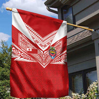 Tonga Rugby Garden Flag Ngatu Motifs and Pacific Patterns LT03 - Polynesian Pride