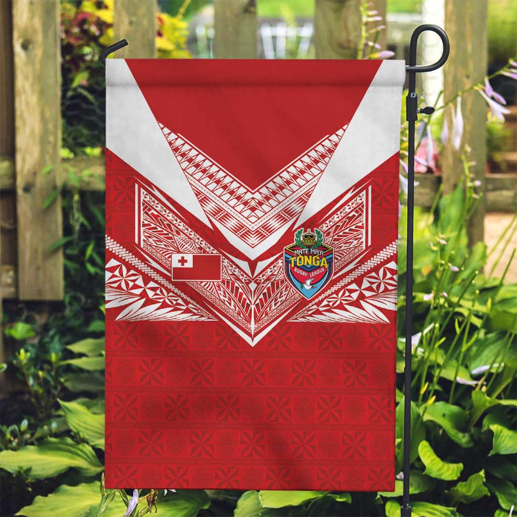 Tonga Rugby Garden Flag Ngatu Motifs and Pacific Patterns LT03 Garden Flag Red - Polynesian Pride