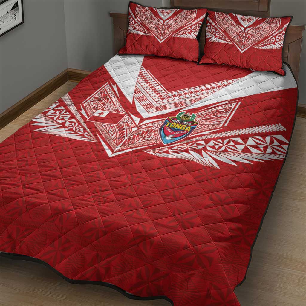 Tonga Rugby Quilt Bed Set Ngatu Motifs and Pacific Patterns LT03 - Polynesian Pride