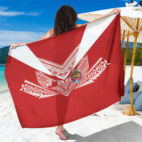 Tonga Rugby Sarong Ngatu Motifs and Pacific Patterns LT03 One Size 44 x 66 inches Red - Polynesian Pride