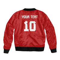 Custom Tonga Rugby Sleeve Zip Bomber Jacket Ngatu Motifs and Pacific Patterns LT03 - Polynesian Pride