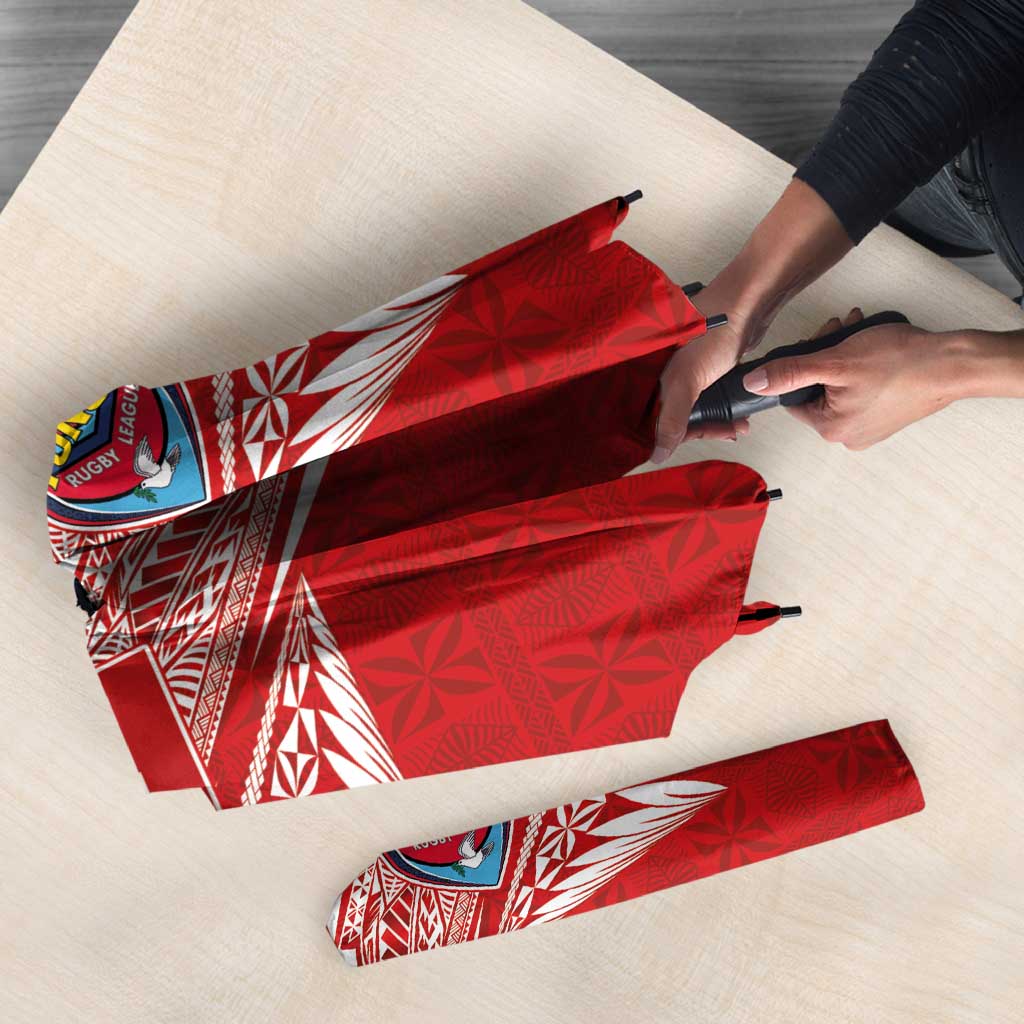 Tonga Rugby Umbrella Ngatu Motifs and Pacific Patterns LT03 - Polynesian Pride