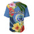 Micronesia Constitution Day Baseball Jersey Hibiscus and Tapa Tribal Pattern LT03 - Polynesian Pride