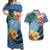 Micronesia Constitution Day Couples Matching Off Shoulder Maxi Dress and Hawaiian Shirt Hibiscus and Tapa Tribal Pattern LT03 Blue - Polynesian Pride