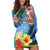 Micronesia Constitution Day Hoodie Dress Hibiscus and Tapa Tribal Pattern LT03 Blue - Polynesian Pride