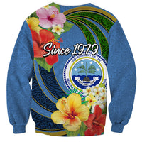 Micronesia Constitution Day Sweatshirt Hibiscus and Tapa Tribal Pattern LT03 - Polynesian Pride