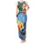 Micronesia Constitution Day Tank Maxi Dress Hibiscus and Tapa Tribal Pattern LT03 Women Blue - Polynesian Pride