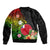 Wallis and Futuna Victory Day Bomber Jacket Tribal Polynesian Tattoo and Hibiscus Flower LT03 - Polynesian Pride