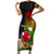 Wallis and Futuna Victory Day Family Matching Short Sleeve Bodycon Dress and Hawaiian Shirt Tribal Polynesian Tattoo and Hibiscus Flower LT03 Mom's Dress Reggae - Polynesian Pride