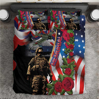 Hawaii and United States Memorial Day Bedding Set Honor and Remember The Fallen LT03 Blue - Polynesian Pride