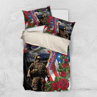 Hawaii and United States Memorial Day Bedding Set Honor and Remember The Fallen LT03 US Twin 172cm x 218cm Blue - Polynesian Pride
