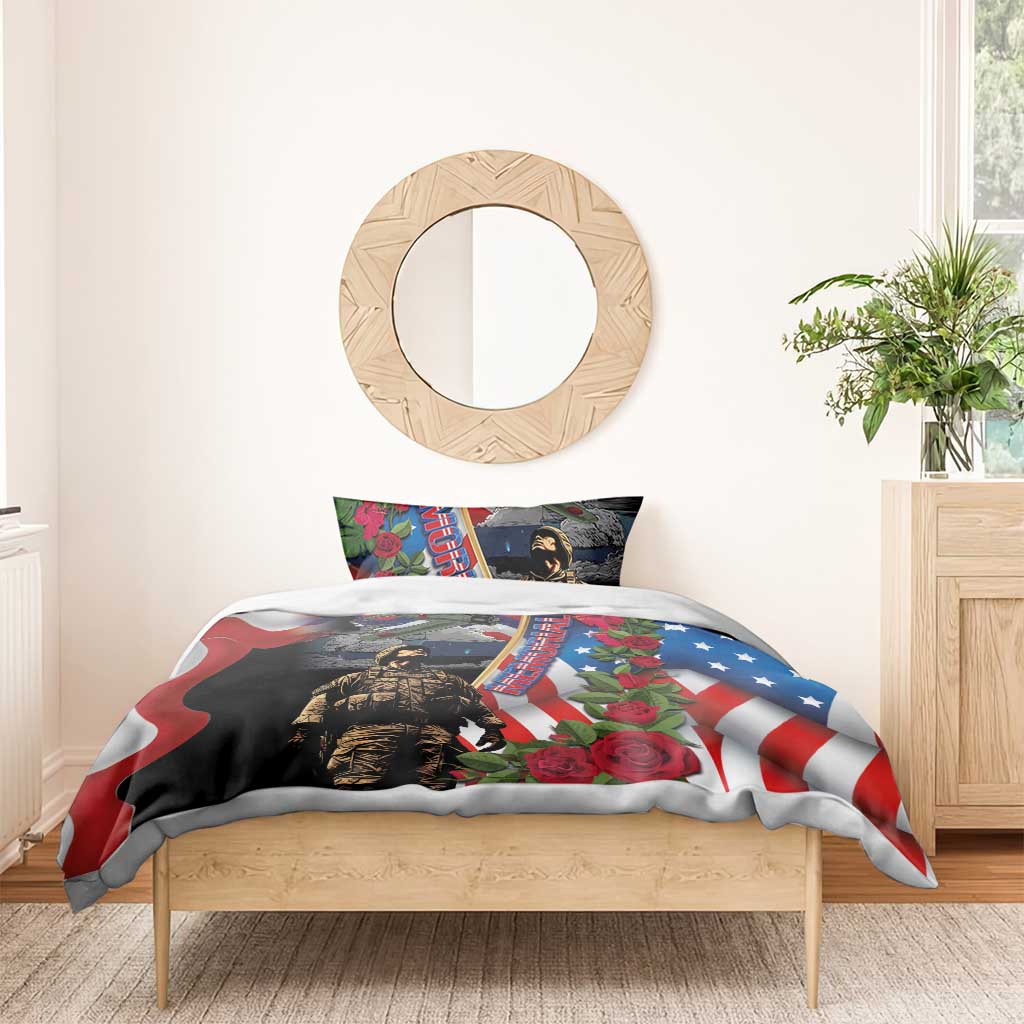 Hawaii and United States Memorial Day Bedding Set Honor and Remember The Fallen LT03 - Polynesian Pride