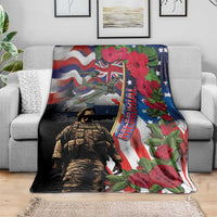 Hawaii and United States Memorial Day Blanket Honor and Remember The Fallen LT03 - Polynesian Pride
