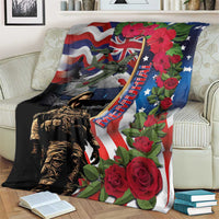 Hawaii and United States Memorial Day Blanket Honor and Remember The Fallen LT03 - Polynesian Pride