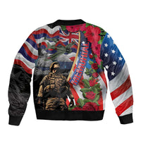 Hawaii and United States Memorial Day Bomber Jacket Honor and Remember The Fallen LT03 - Polynesian Pride