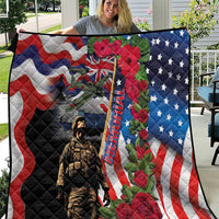 Hawaii and United States Memorial Day Quilt Honor and Remember The Fallen LT03 Blue - Polynesian Pride