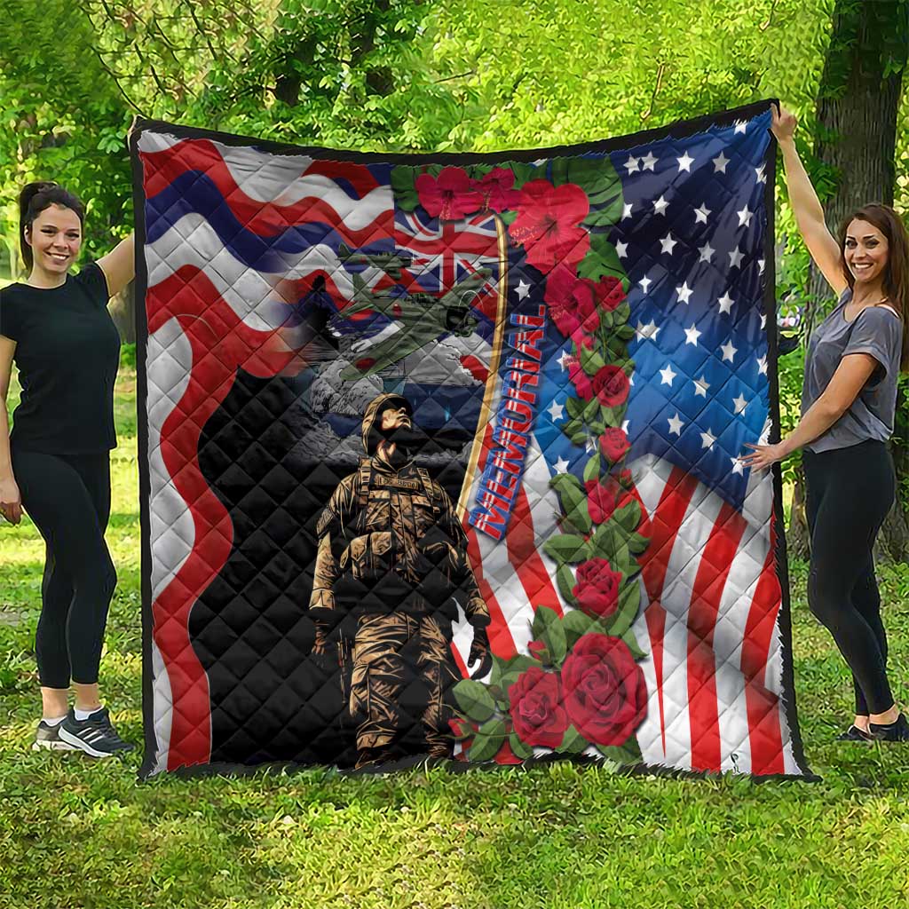 Hawaii and United States Memorial Day Quilt Honor and Remember The Fallen LT03 - Polynesian Pride