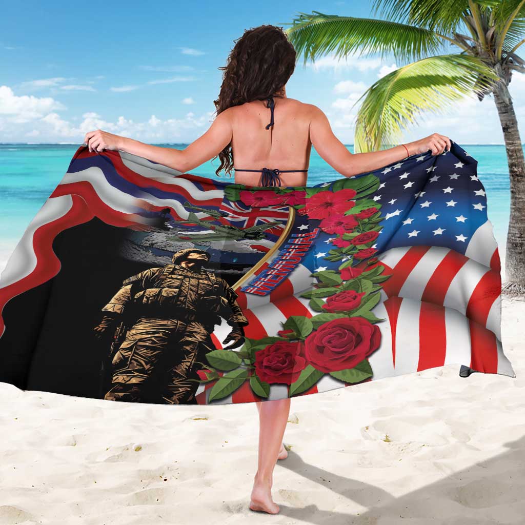Hawaii and United States Memorial Day Sarong Honor and Remember The Fallen LT03 - Polynesian Pride