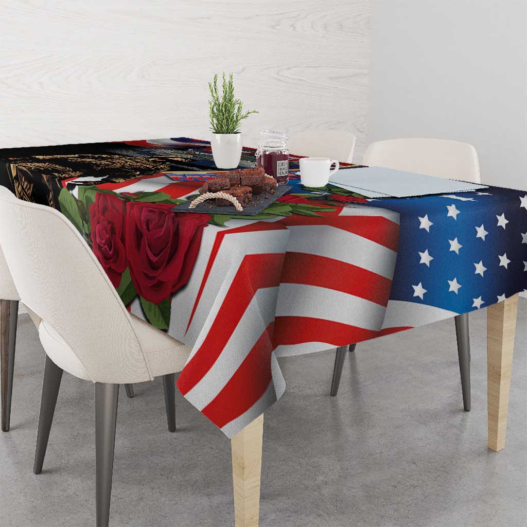 Hawaii and United States Memorial Day Tablecloth Honor and Remember The Fallen LT03 - Polynesian Pride