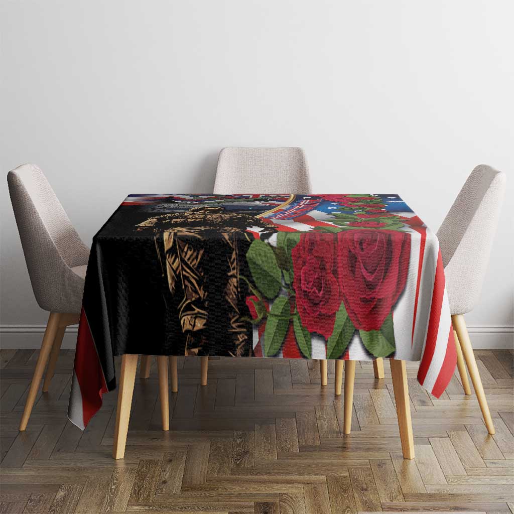 Hawaii and United States Memorial Day Tablecloth Honor and Remember The Fallen LT03 - Polynesian Pride
