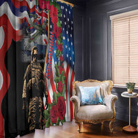Hawaii and United States Memorial Day Window Curtain Honor and Remember The Fallen LT03 - Polynesian Pride