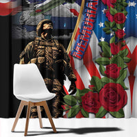 Hawaii and United States Memorial Day Window Curtain Honor and Remember The Fallen LT03 - Polynesian Pride