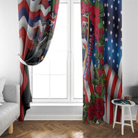 Hawaii and United States Memorial Day Window Curtain Honor and Remember The Fallen LT03 - Polynesian Pride