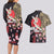 Japanese Culture and Hawaiian Tribal Couples Matching Long Sleeve Bodycon Dress and Hawaiian Shirt Sakura Blossom Tapa Pattern